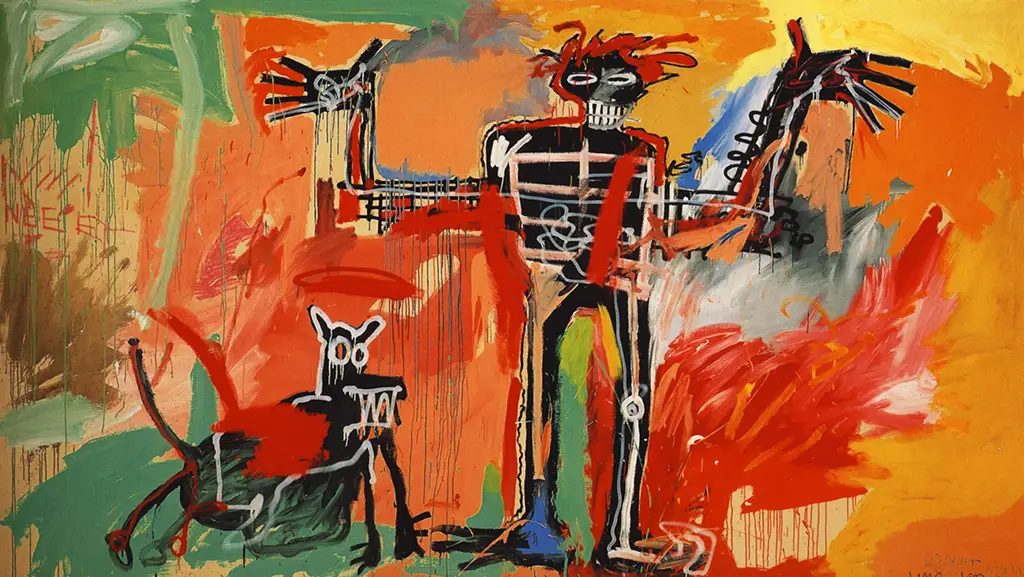 Boy and Dog in a Johnnypump in Detail Jean-Michel Basquiat